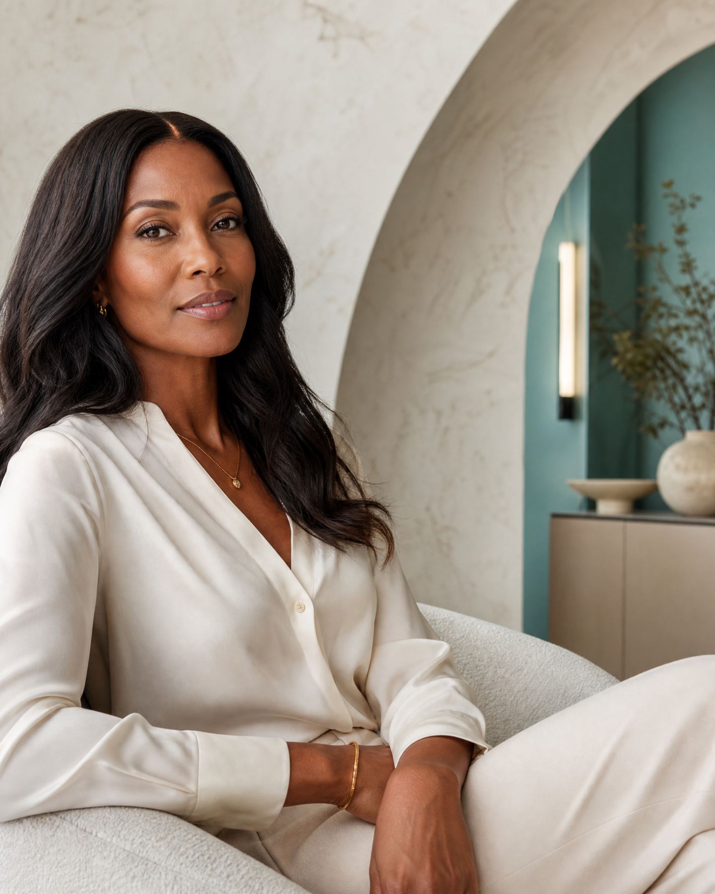 African American Wallace Skin and Body Institute patient in a private medical spa setting